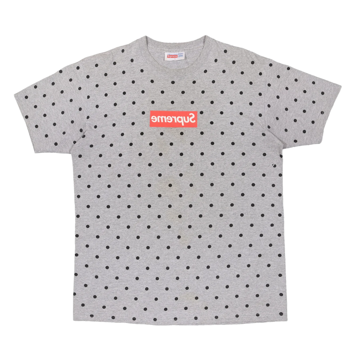 Supreme x Comme Des Garcons CDG SS12 Box Logo T-Shirt Heather Grey Polka Dot