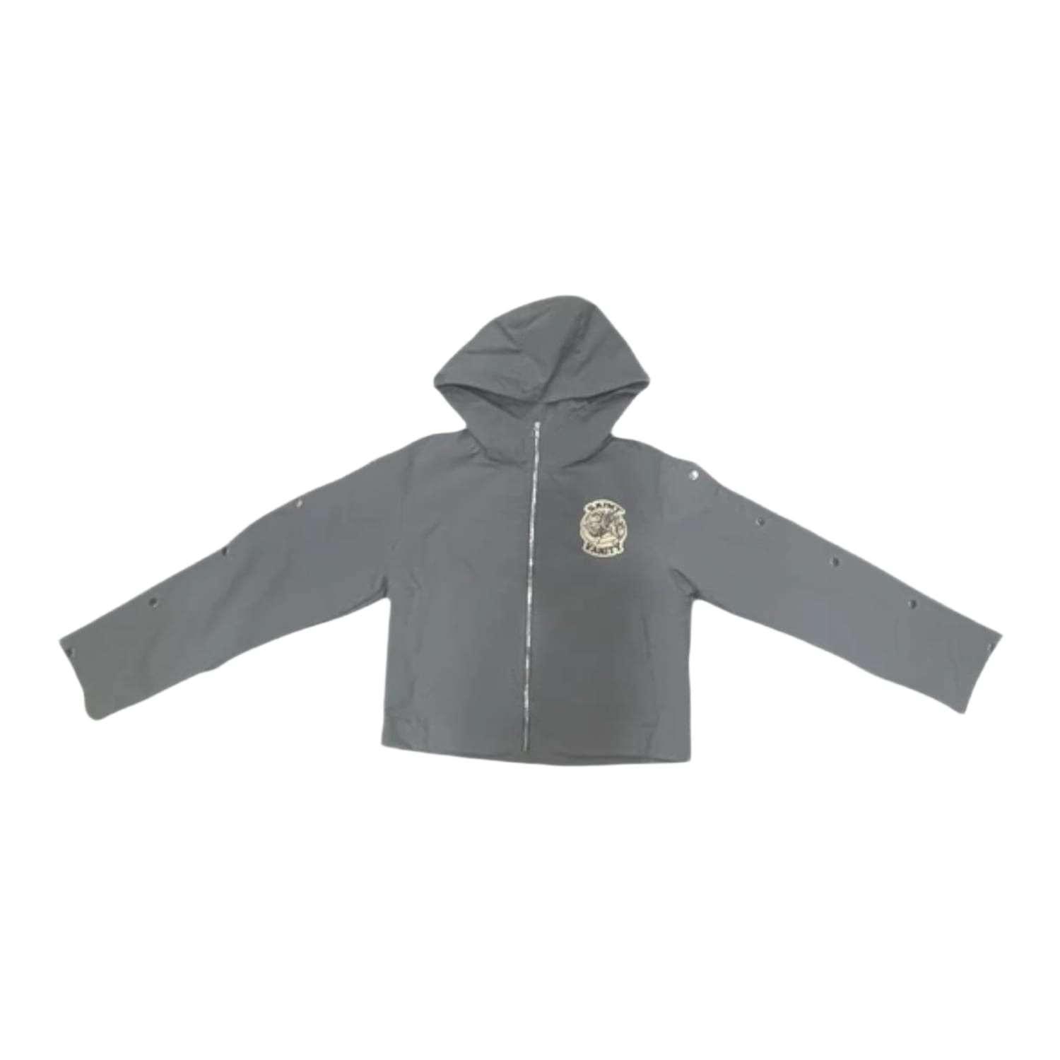 Saint Vanity Nylon Hooded Zip Up Jacket Grey