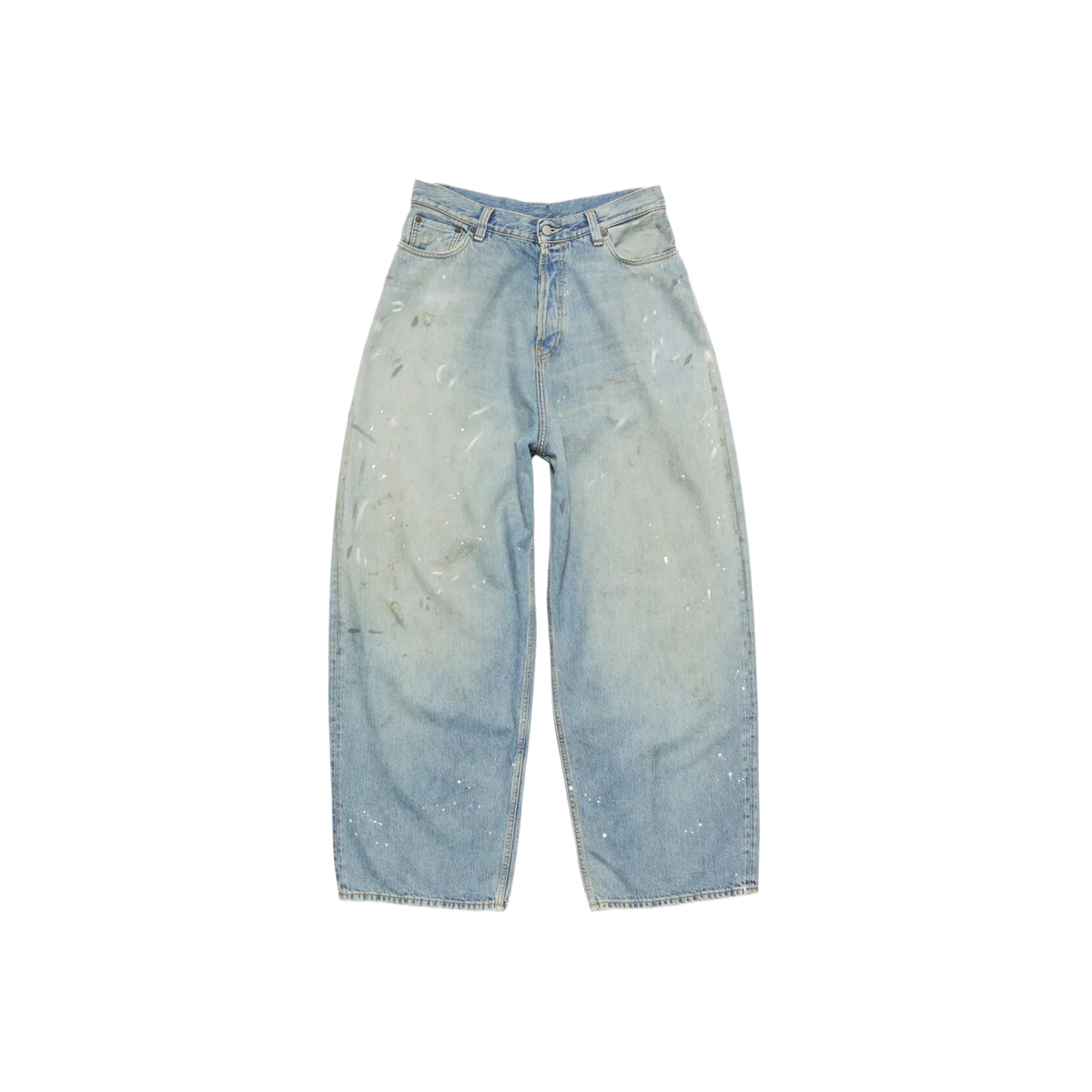 Acne Studios Paint Splatter Blue wash loose-fit baggy jeans