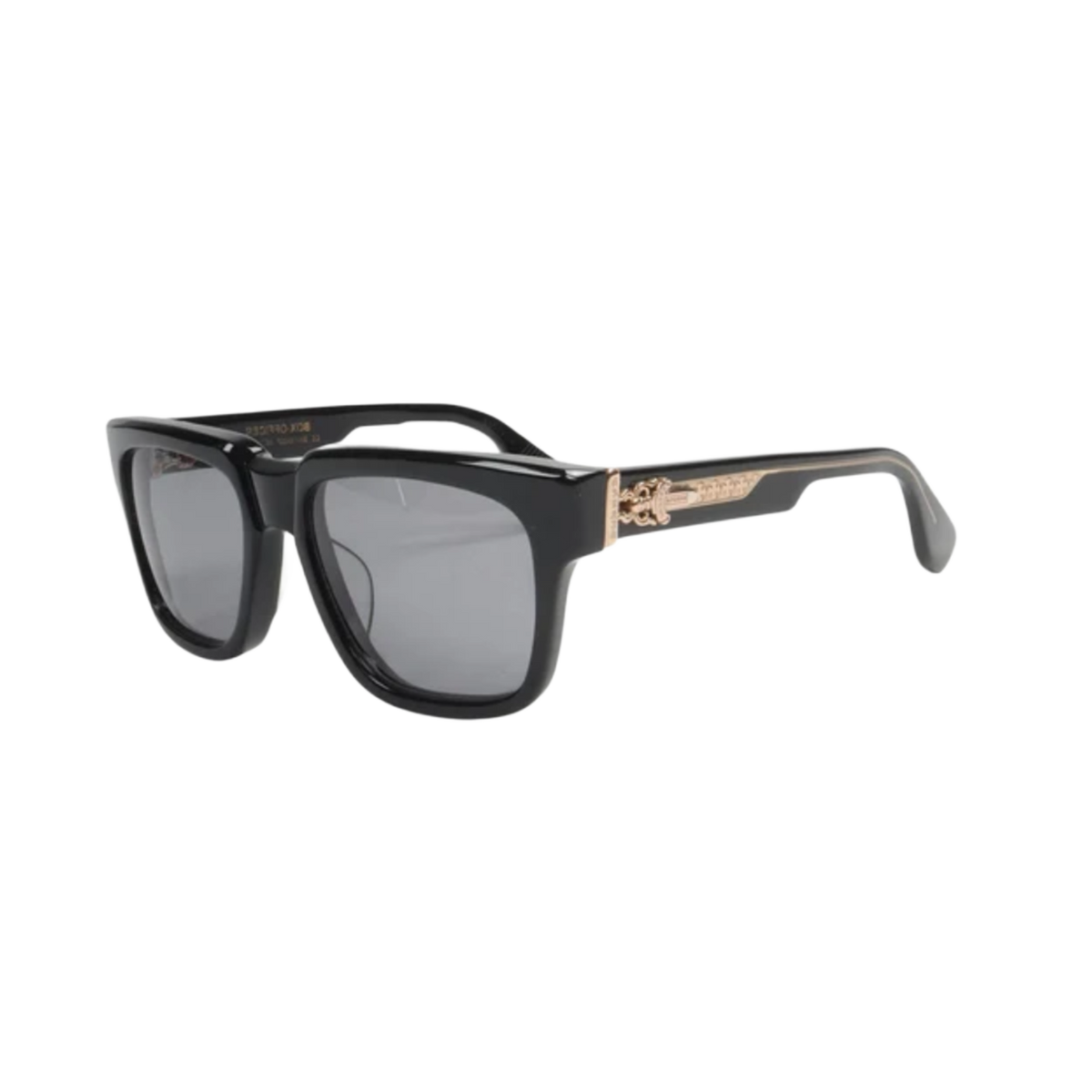 Chrome Hearts Box Officer Black/18k Gold Plated Glasses