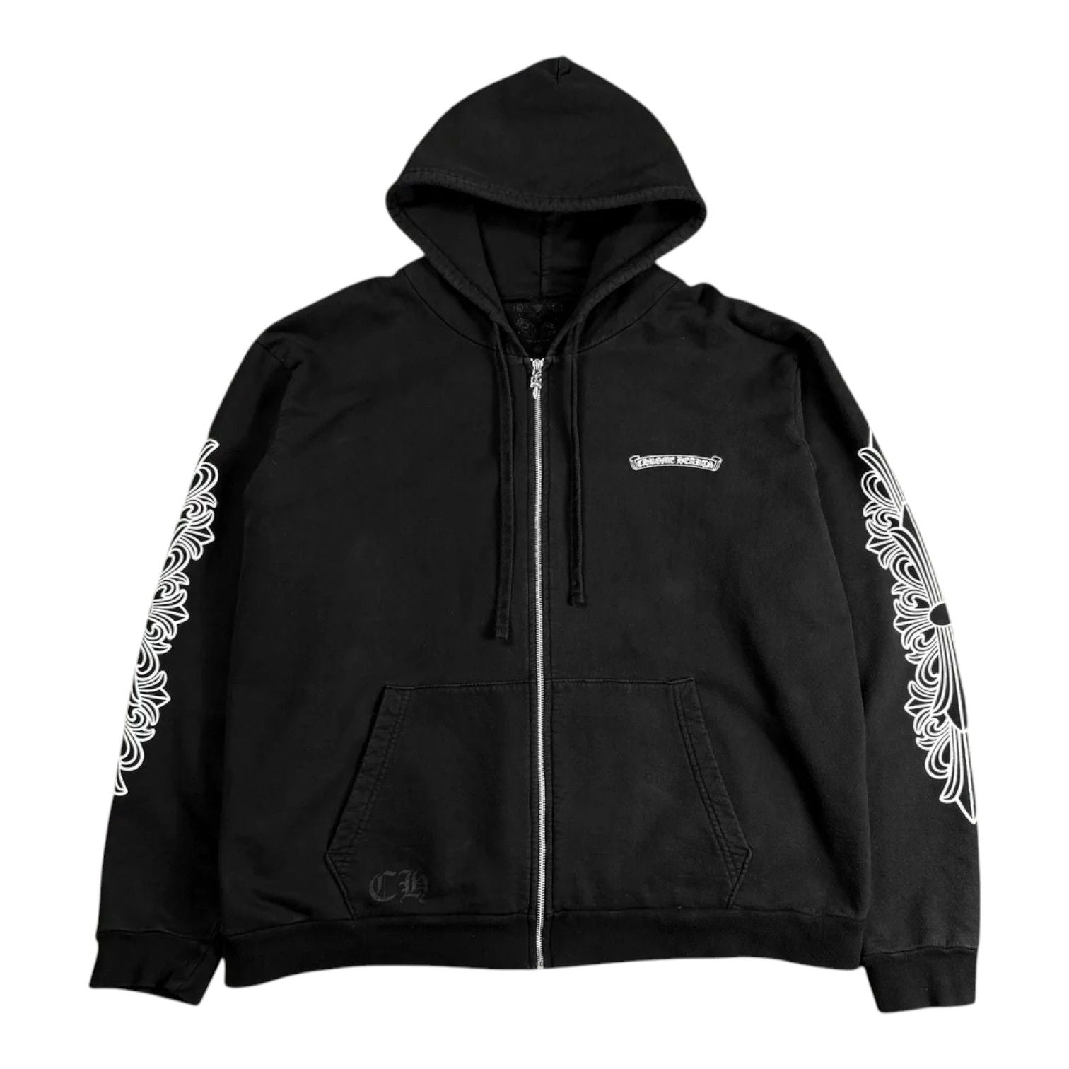 Chrome Hearts Eye Chart Dagger Zip-Up Hoodie Black