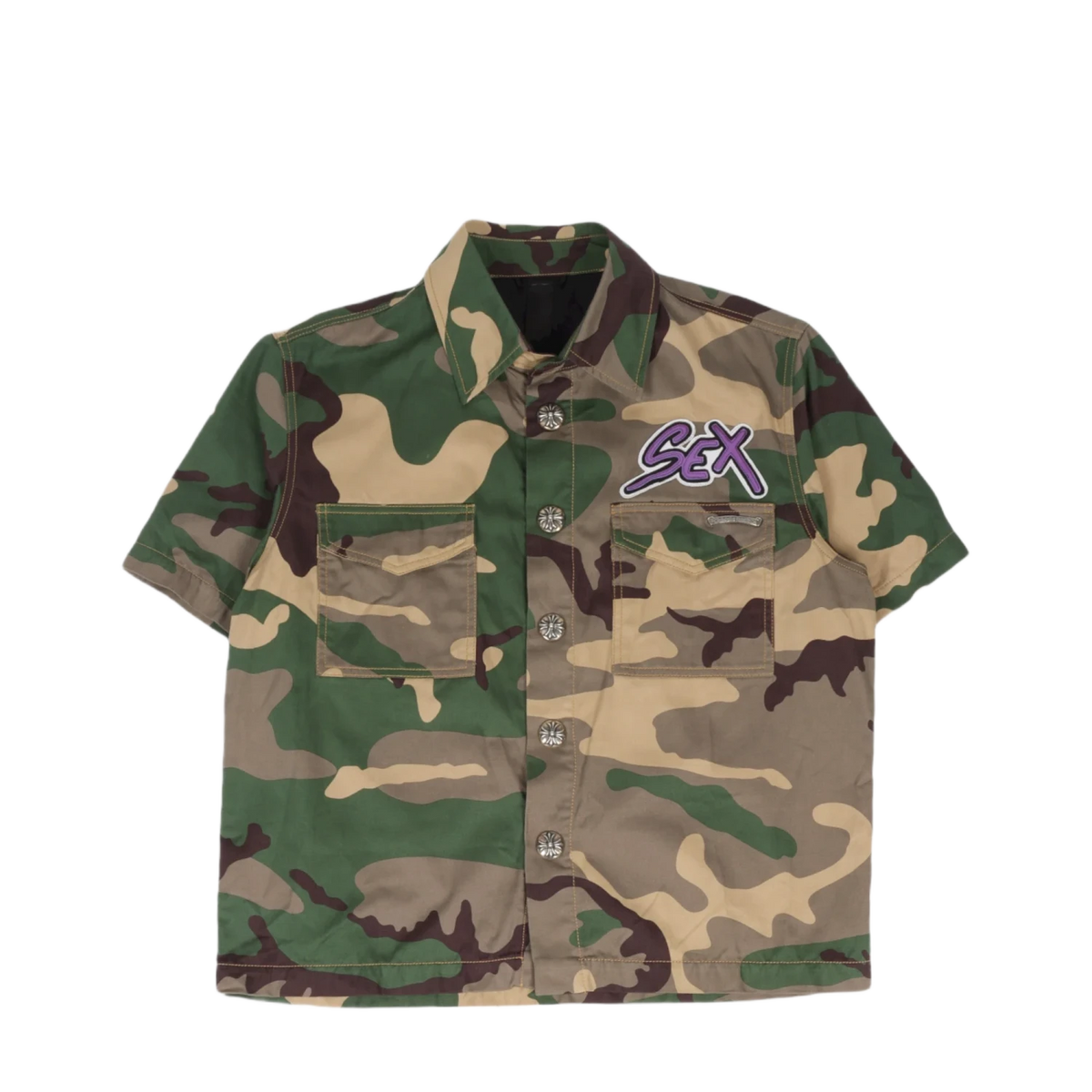 Matty Boy Sex Records Camouflage Button Up shirt
