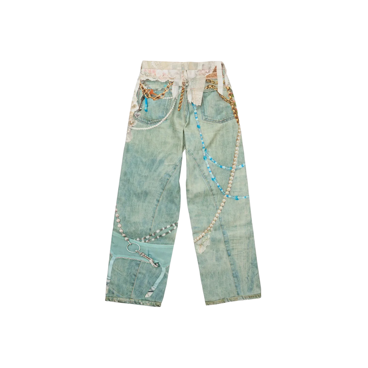 Acne Studios Lace Wide leg Jeans Mid Blu