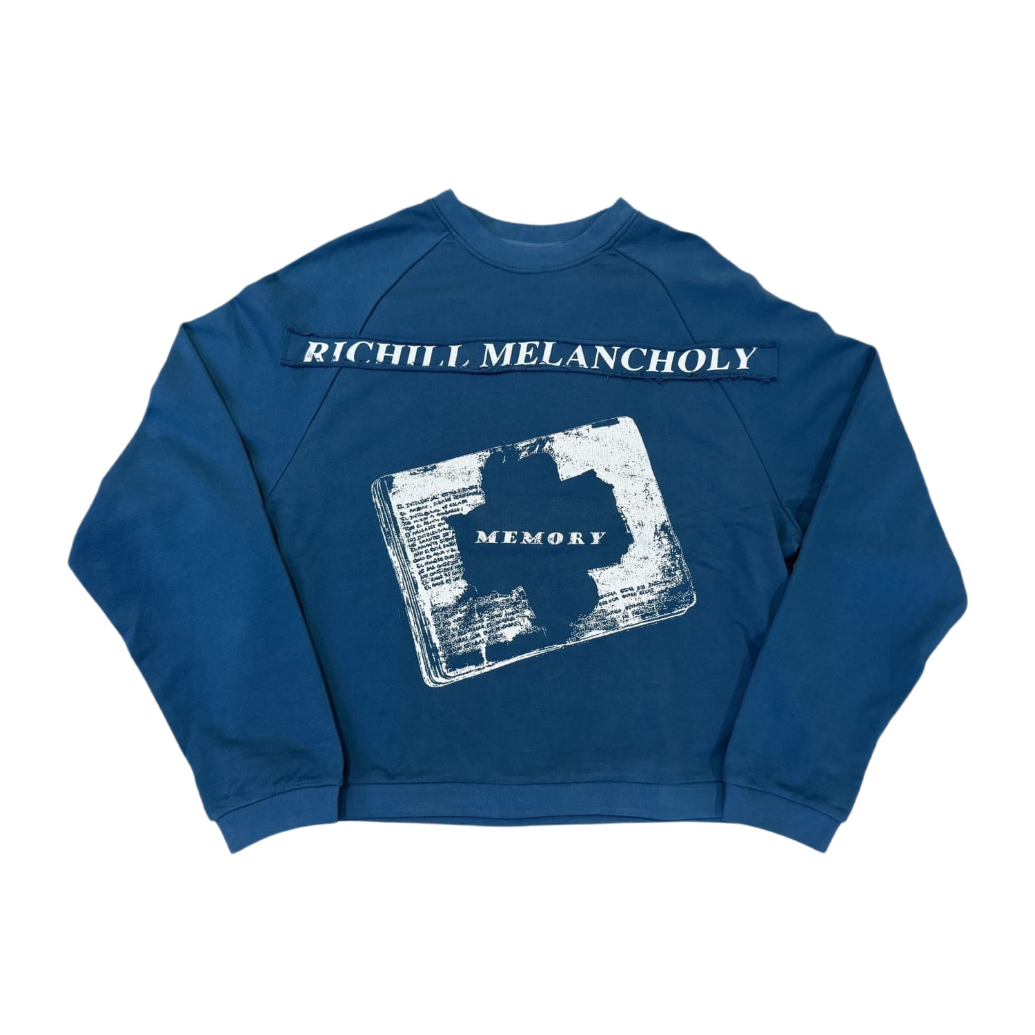 Richill Melancholy Bible Patch Crewneck Blue