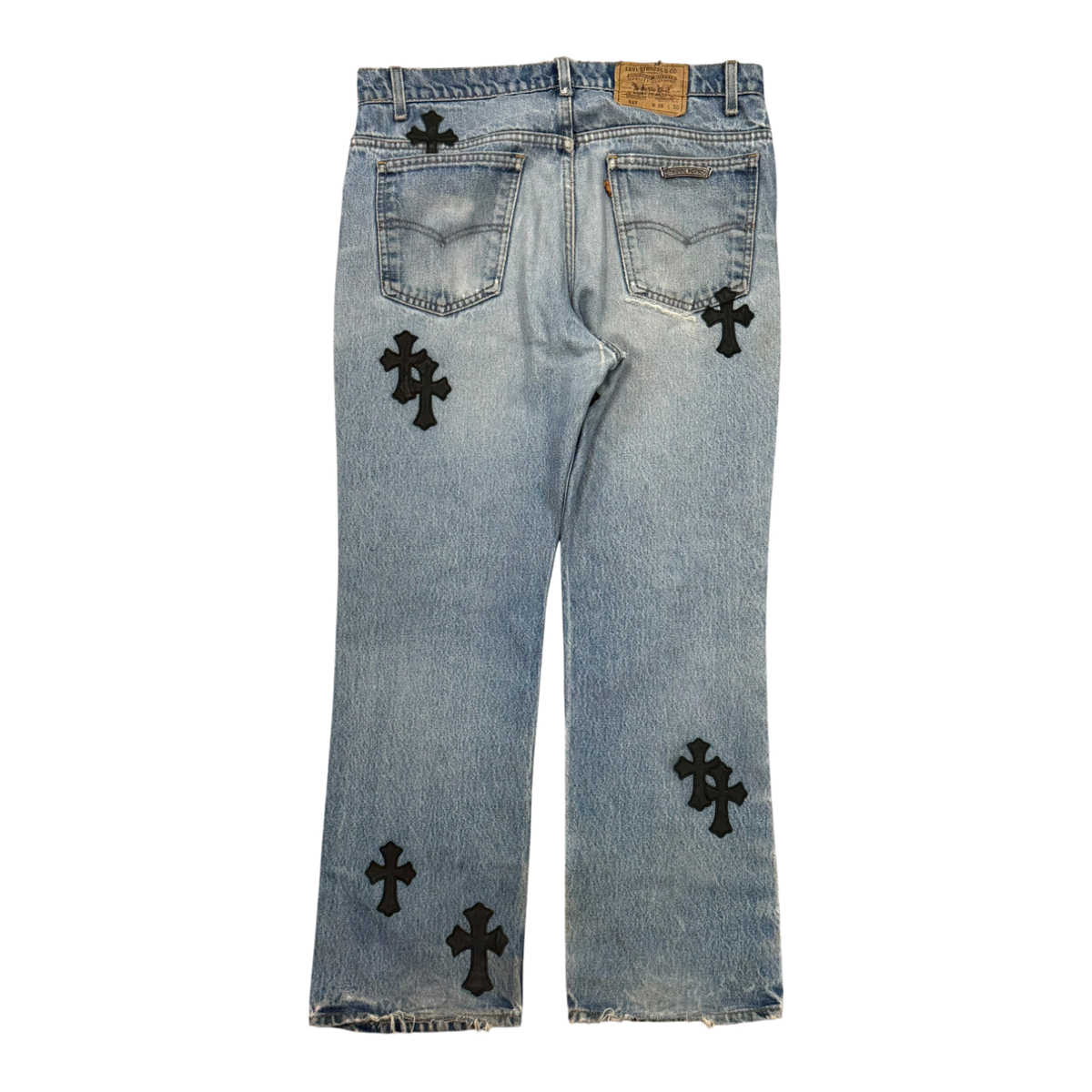 Chrome Hearts Levi's 517 Black Cross Patch Jeans