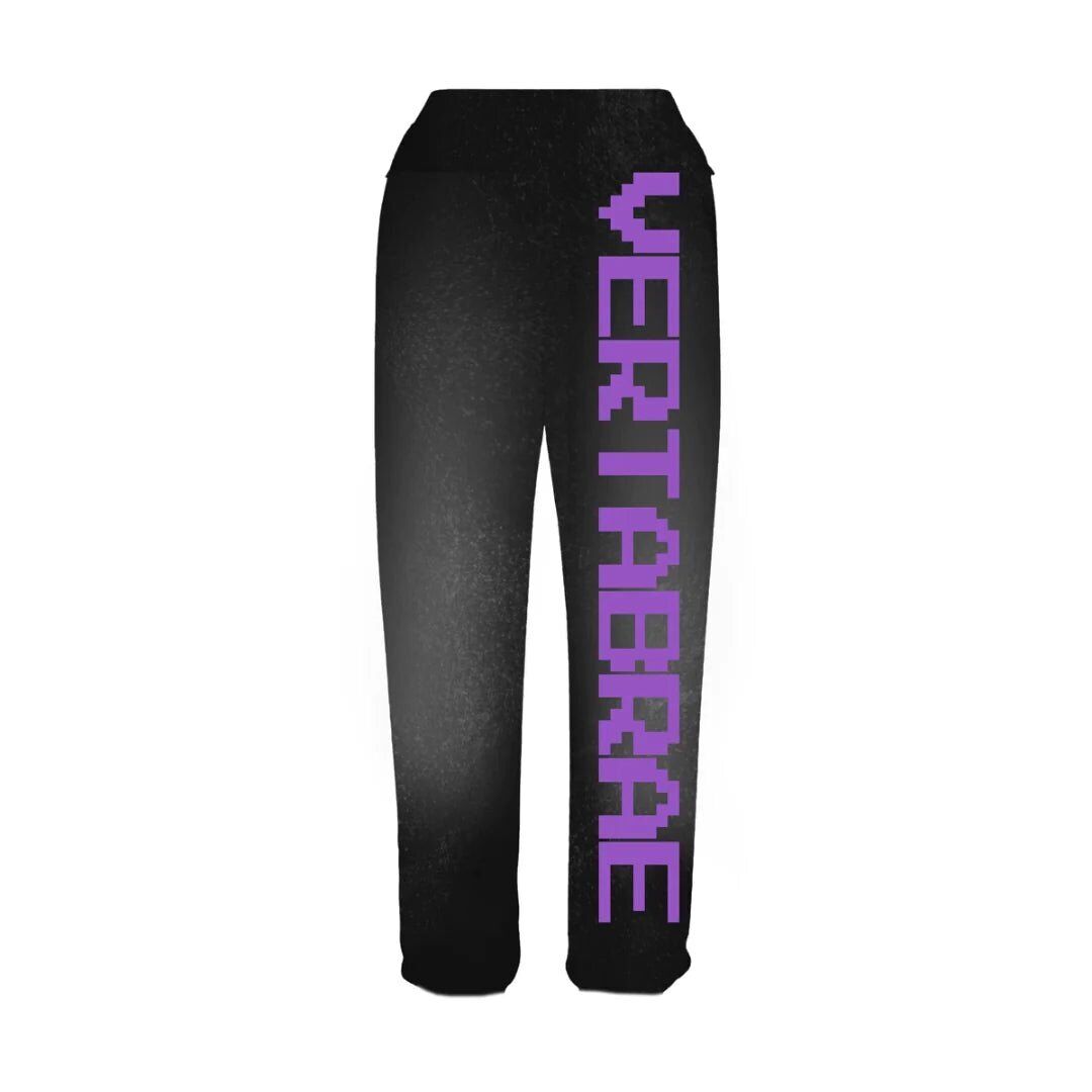 Vertabrae Logo Sweatpants Black Purple
