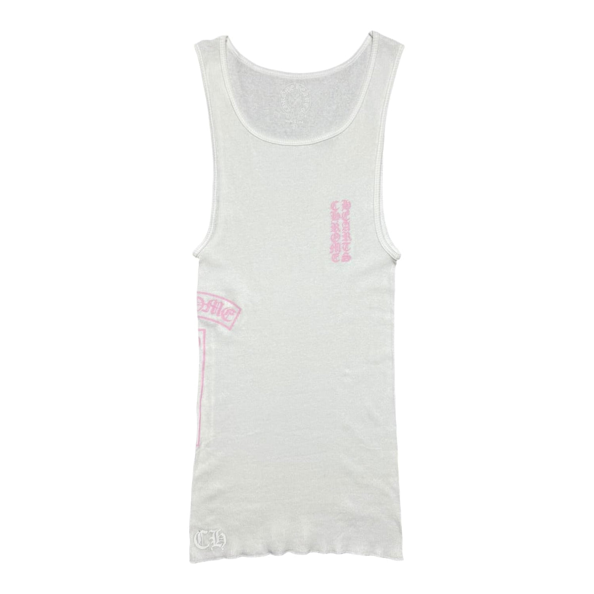 Chrome Hearts T Bar Rib Tank White/Pink