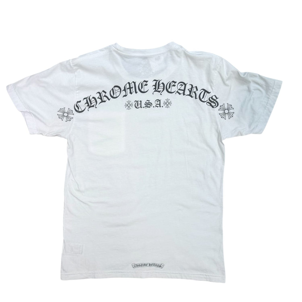 Chrome Hearts Shoulder USA Script Logo Pocket T-shirt White