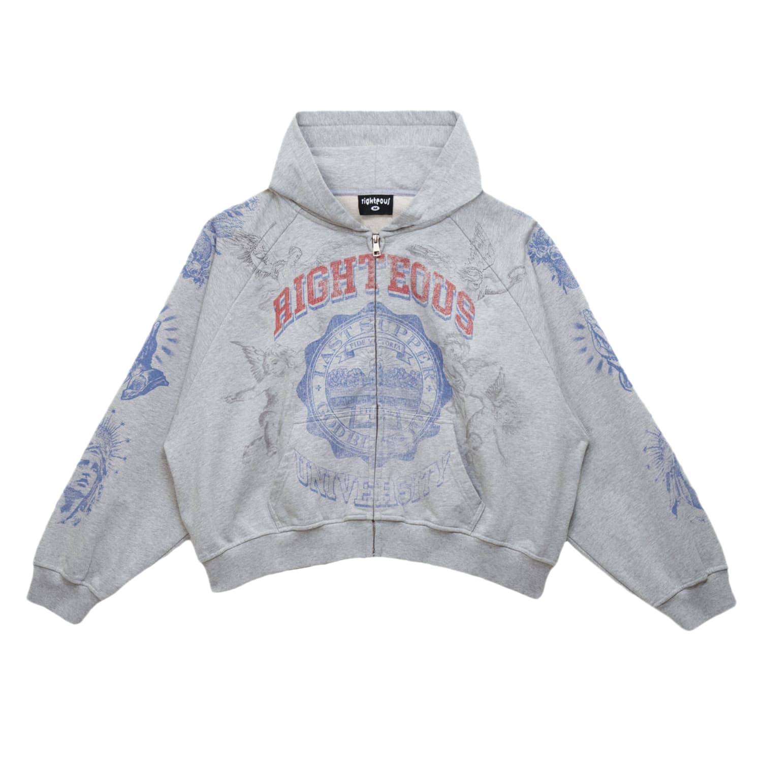 Righteous Seal Zip Up Hoodie Grey