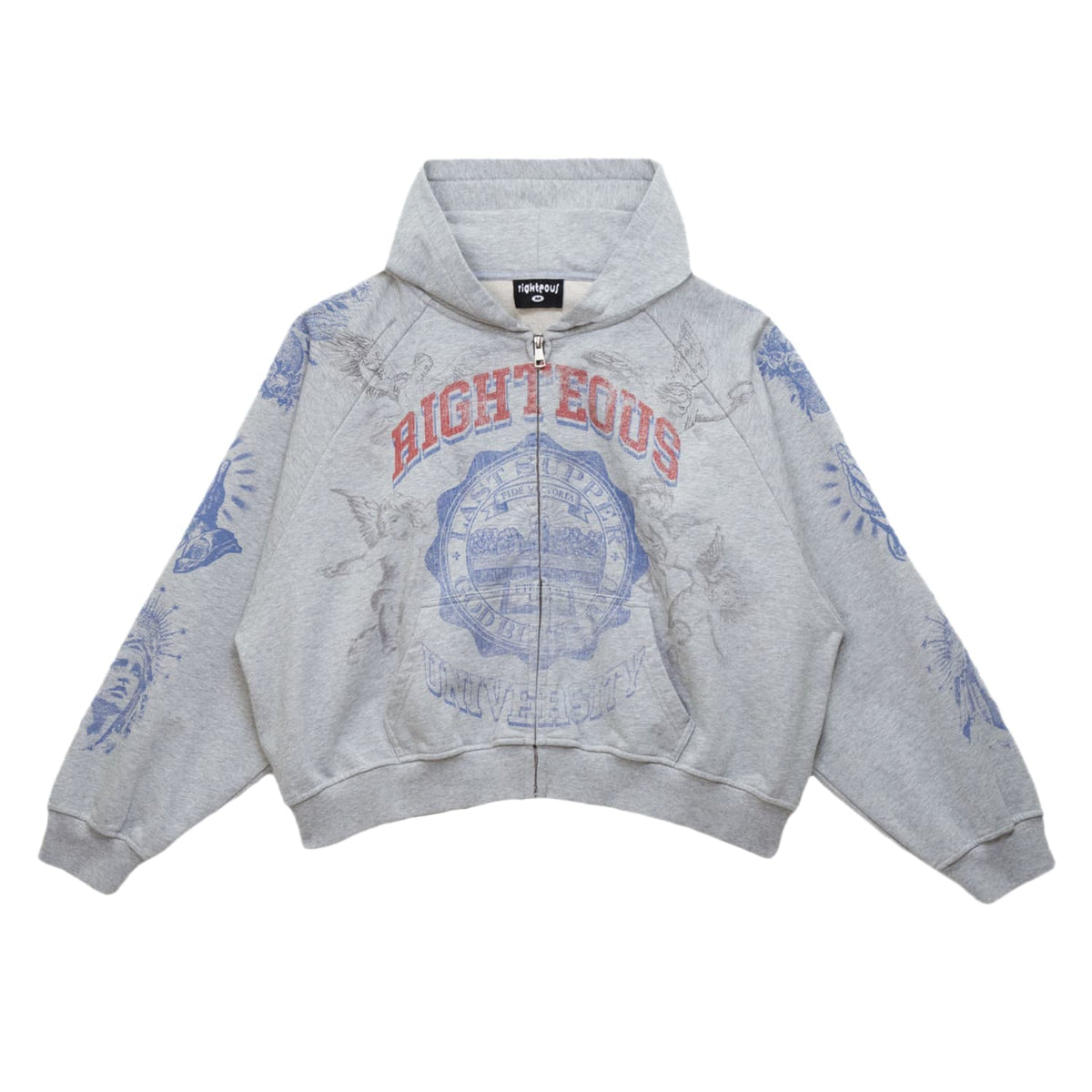 Righteous Seal Zip Up Hoodie Grey