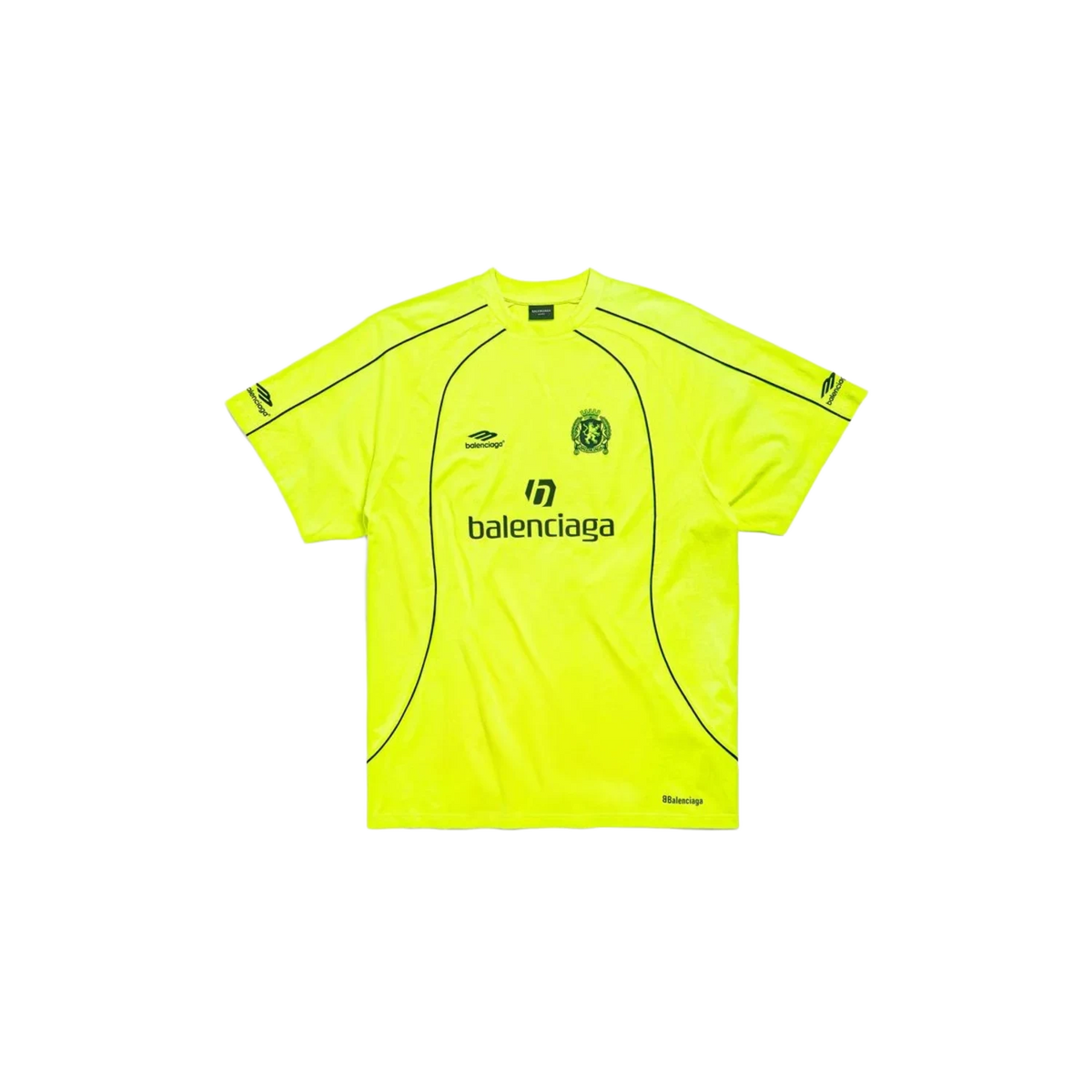 Balenciaga Men's Yellow Paris Soccer T-shirt Oversized