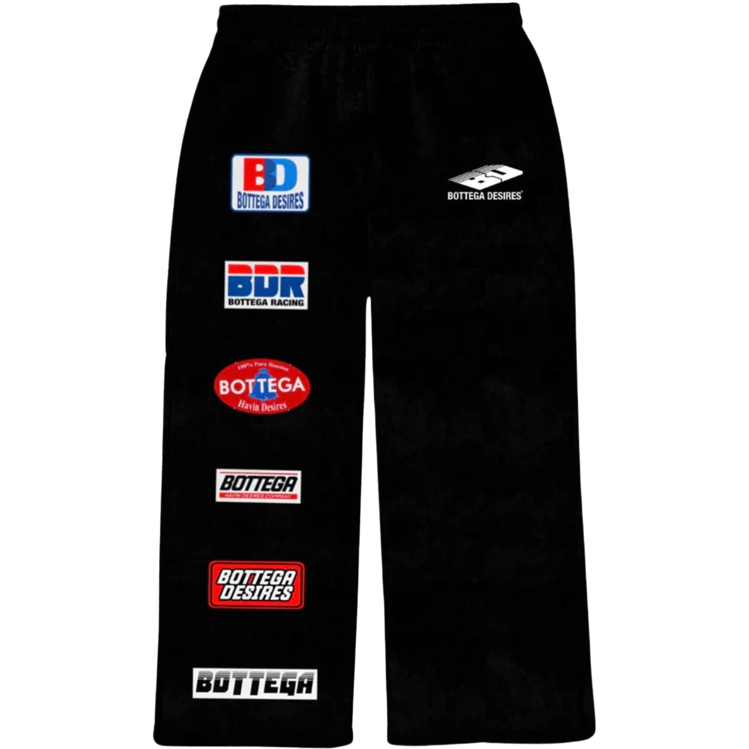Bottega Desires Patches Sweatpants Black