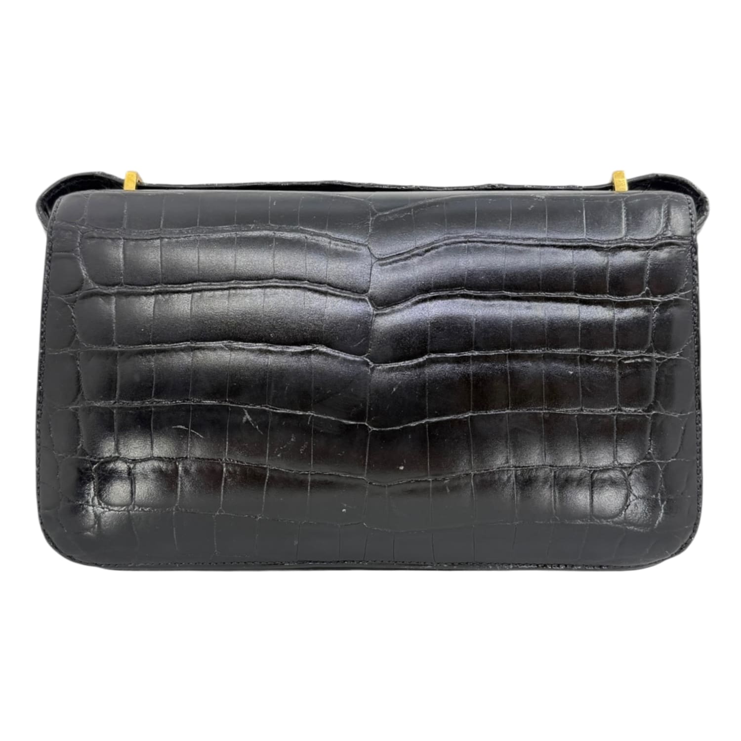 Hermes Constance Elan 25 Black Poros Crocodile with Shiny Gold Hardware