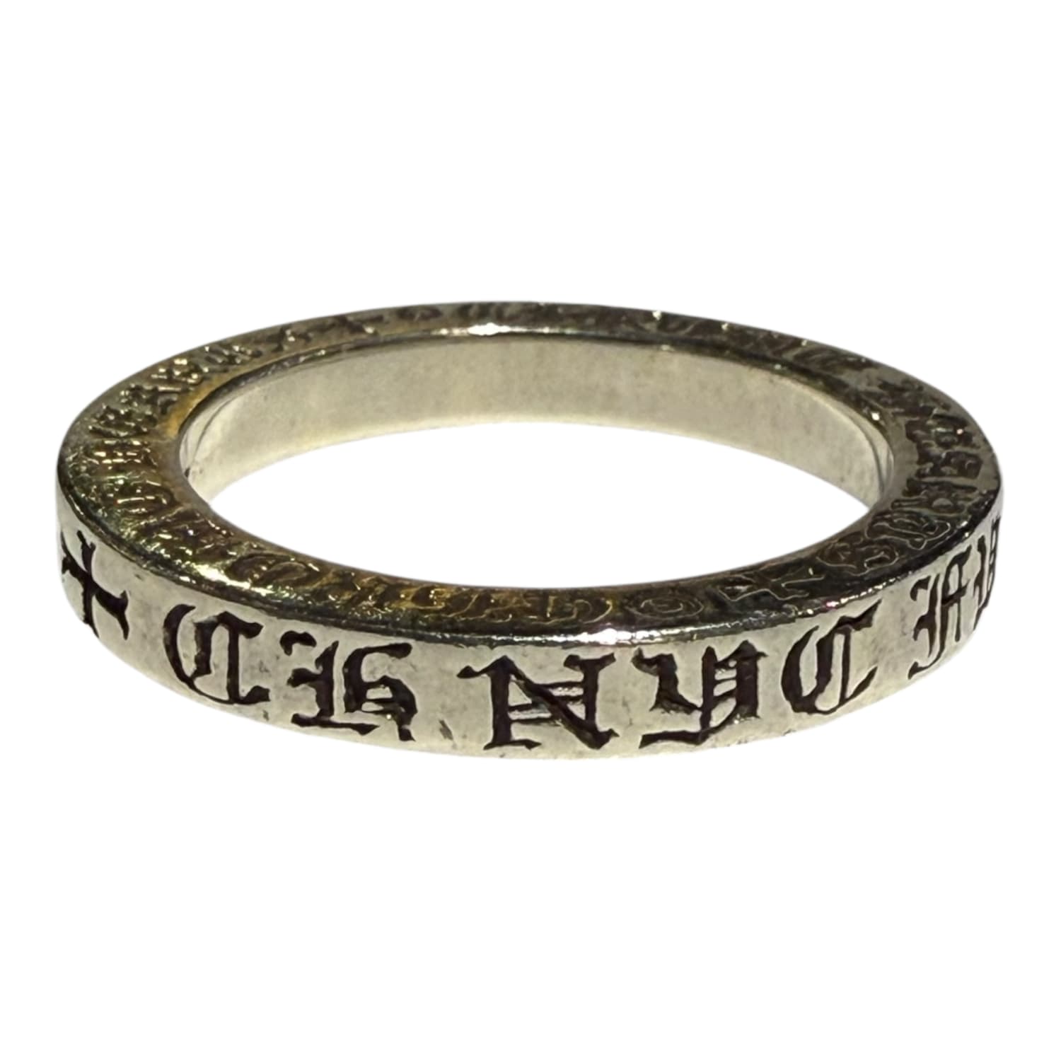 Chrome Hearts Silver CH NYC Fuck You 3MM Ring - US Size 7