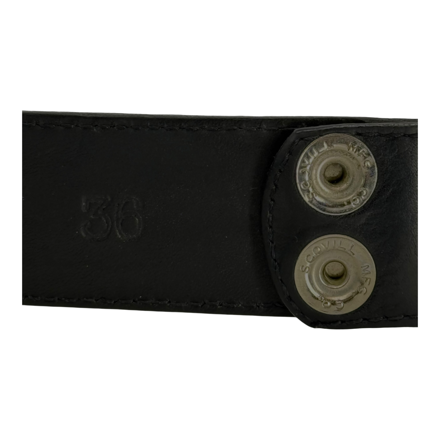 Chrome Hearts Black Leather Belt Strap - Size 36