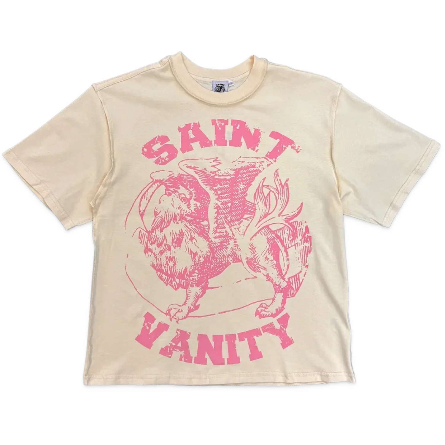 Saint Vanity Griffin T-Shirt Cream Pink