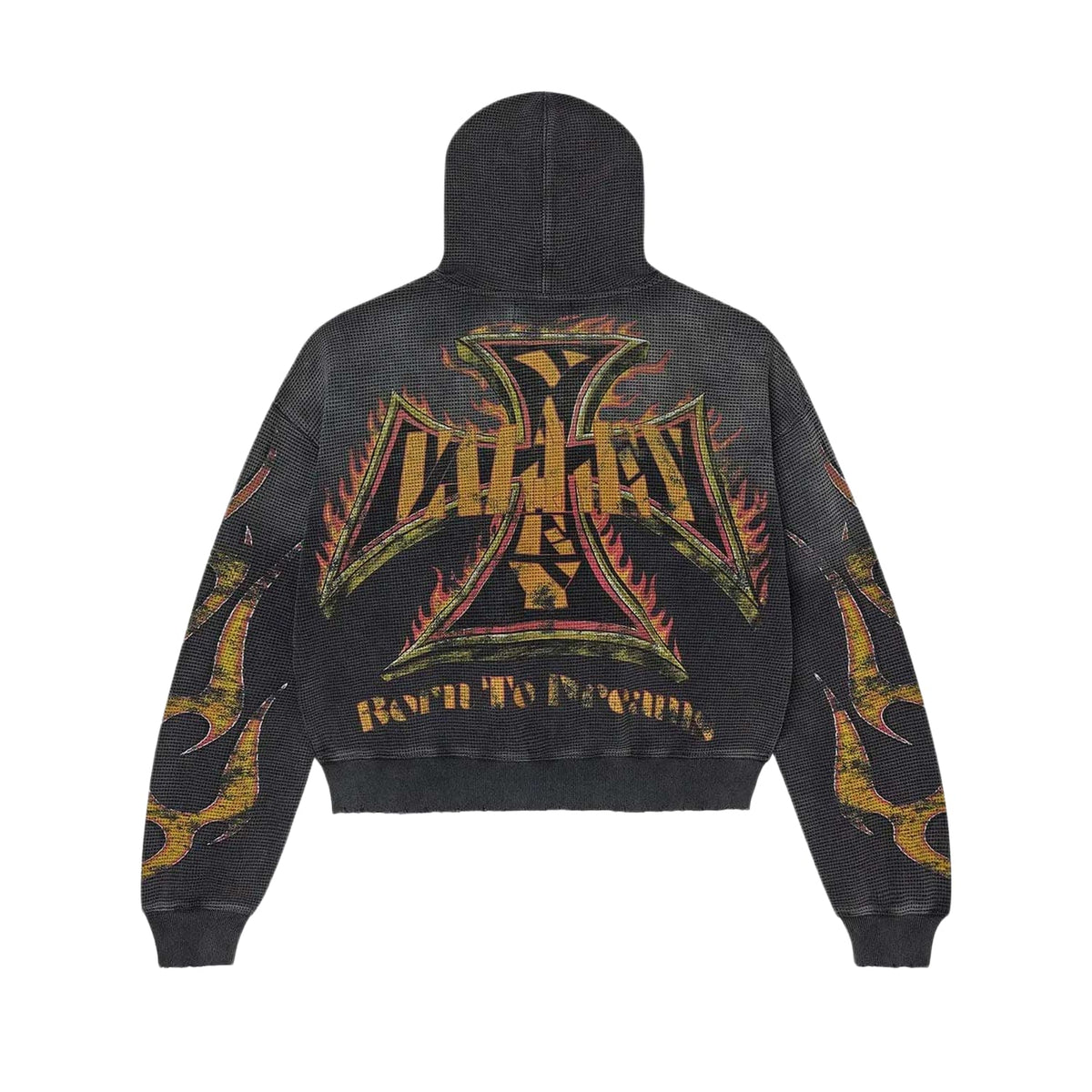Vale Forever Reborn Waffle Zip Up Hoodie Black