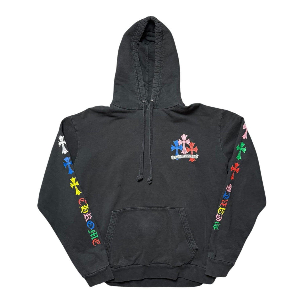 Chrome Hearts Multi Color Cross Cemetery Scroll Hoodie Black