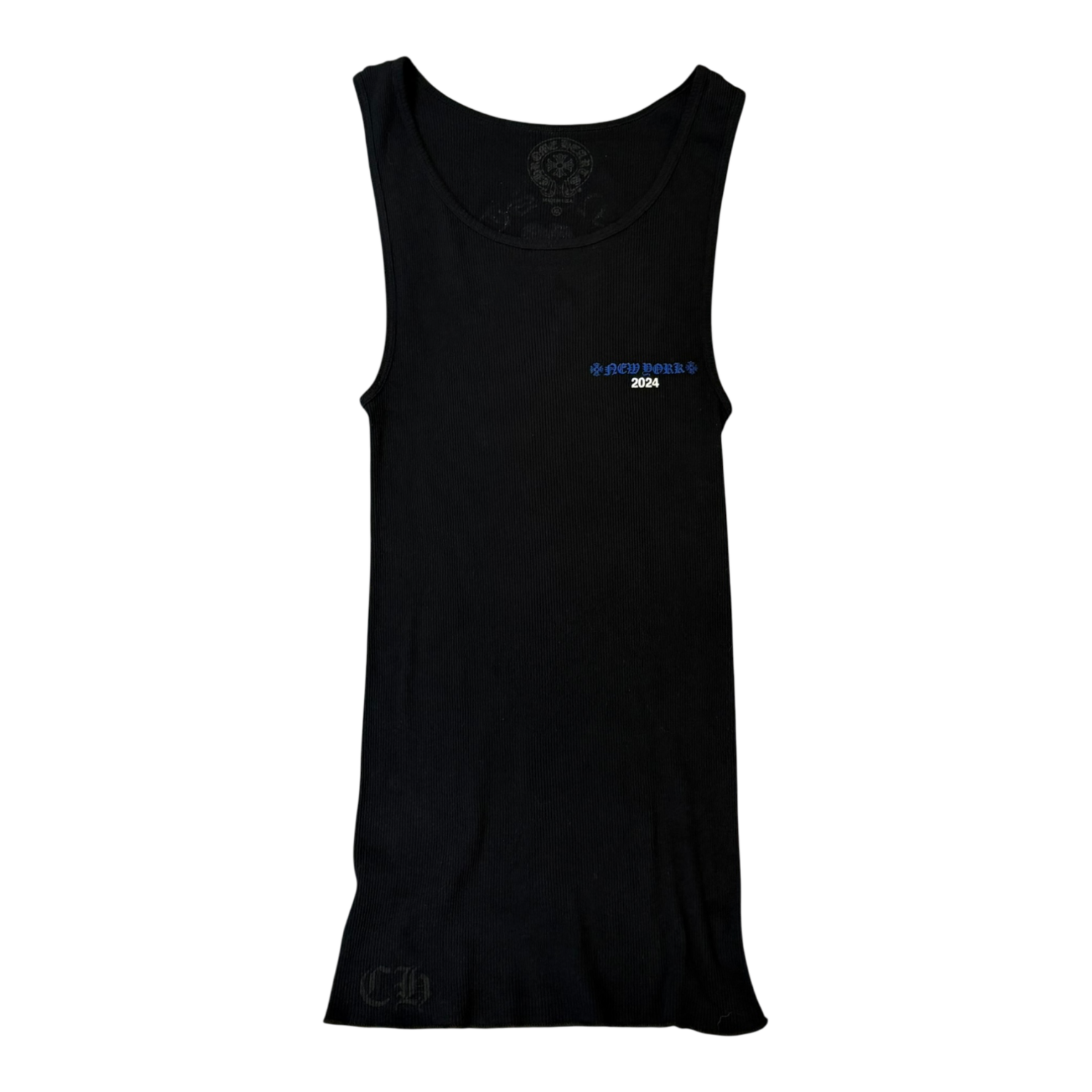 Chrome Hearts 2024 Rolling Stones Blue Tongue Rib Tank Top Black