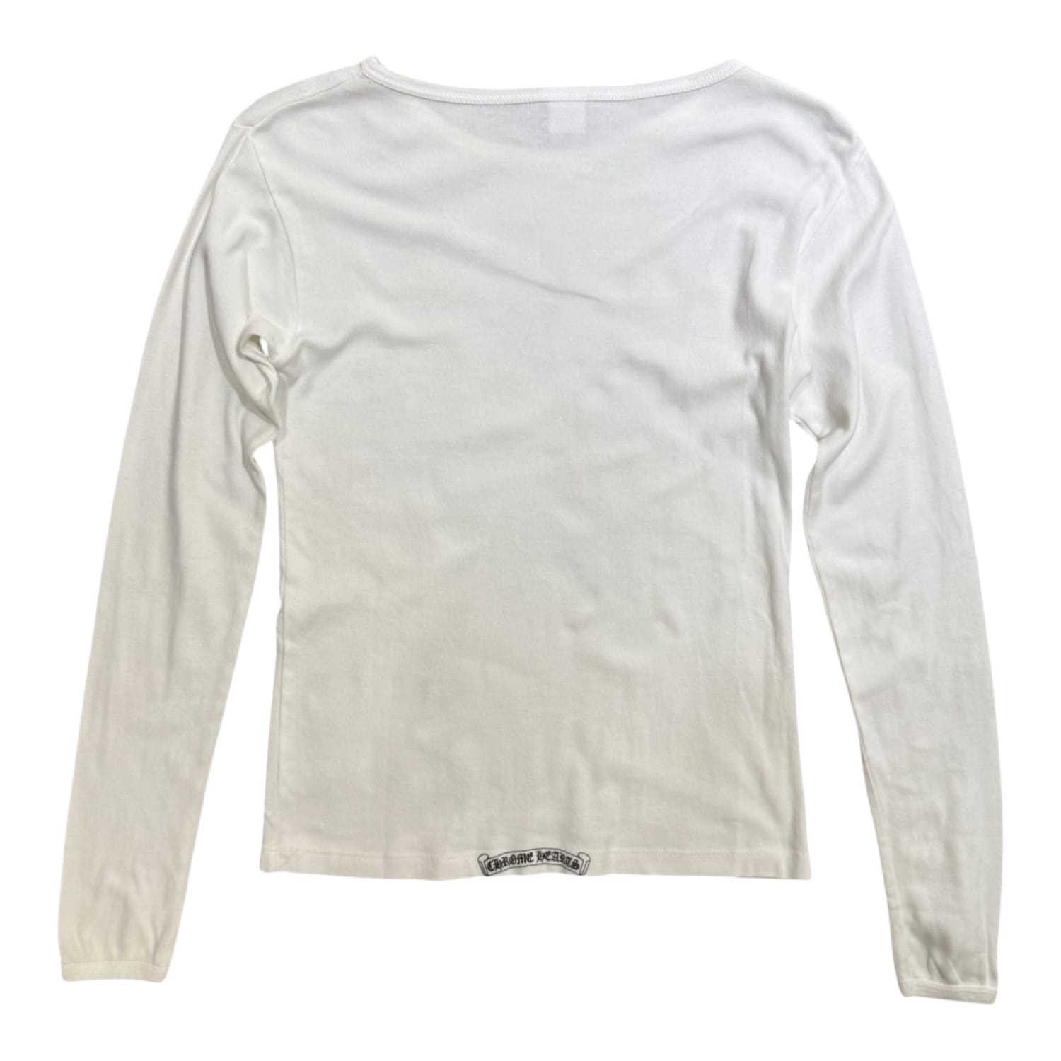 Chrome Hearts Women's Vintage Hairy Cross Long Sleeve T-Shirt White