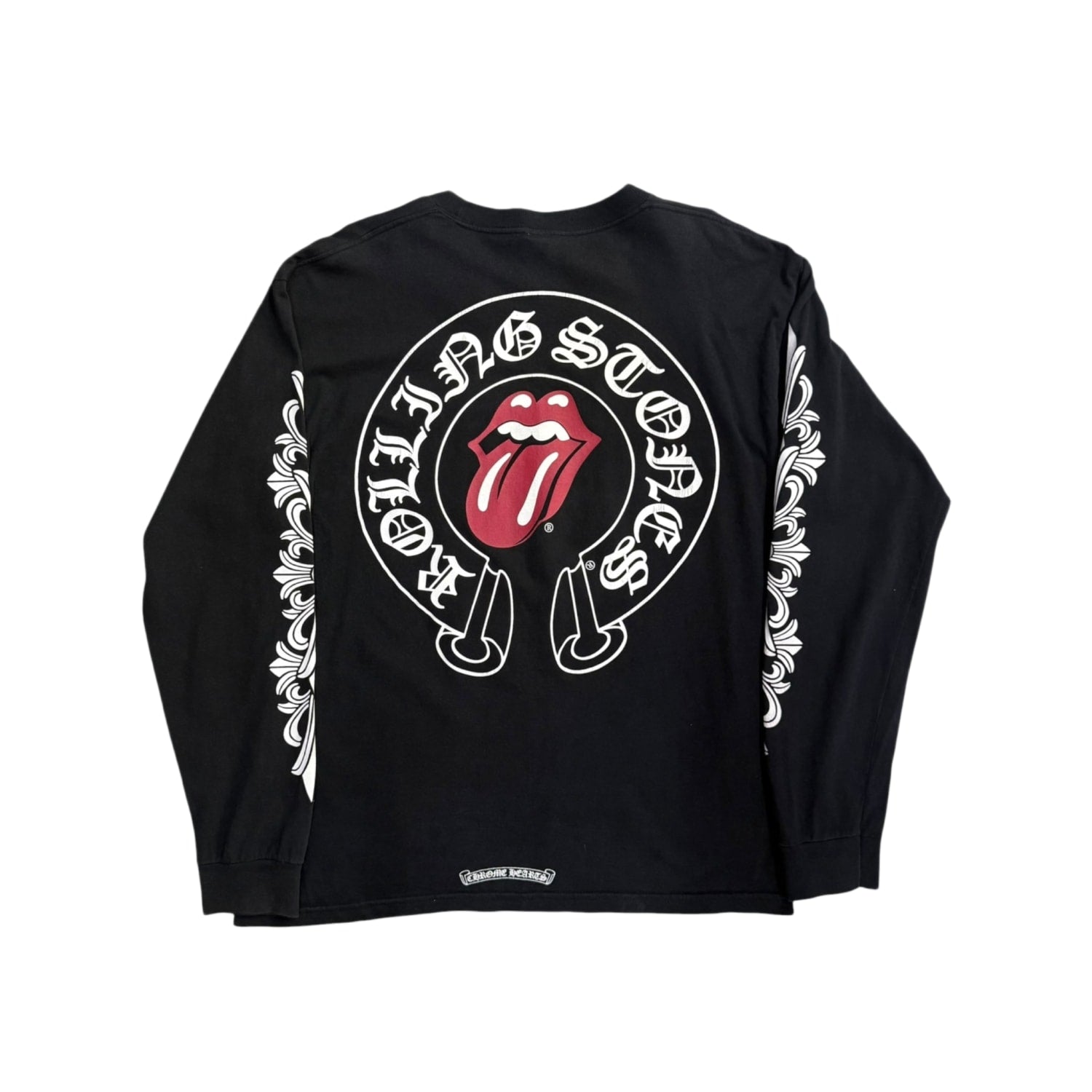 Chrome Hearts Vintage Rolling Stones Floral L/S T-Shirt Black