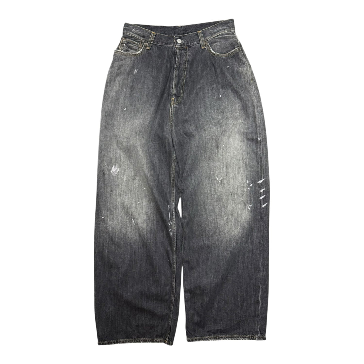 Acne Studios Straight-Leg Distressed Paint-Splattered Jeans