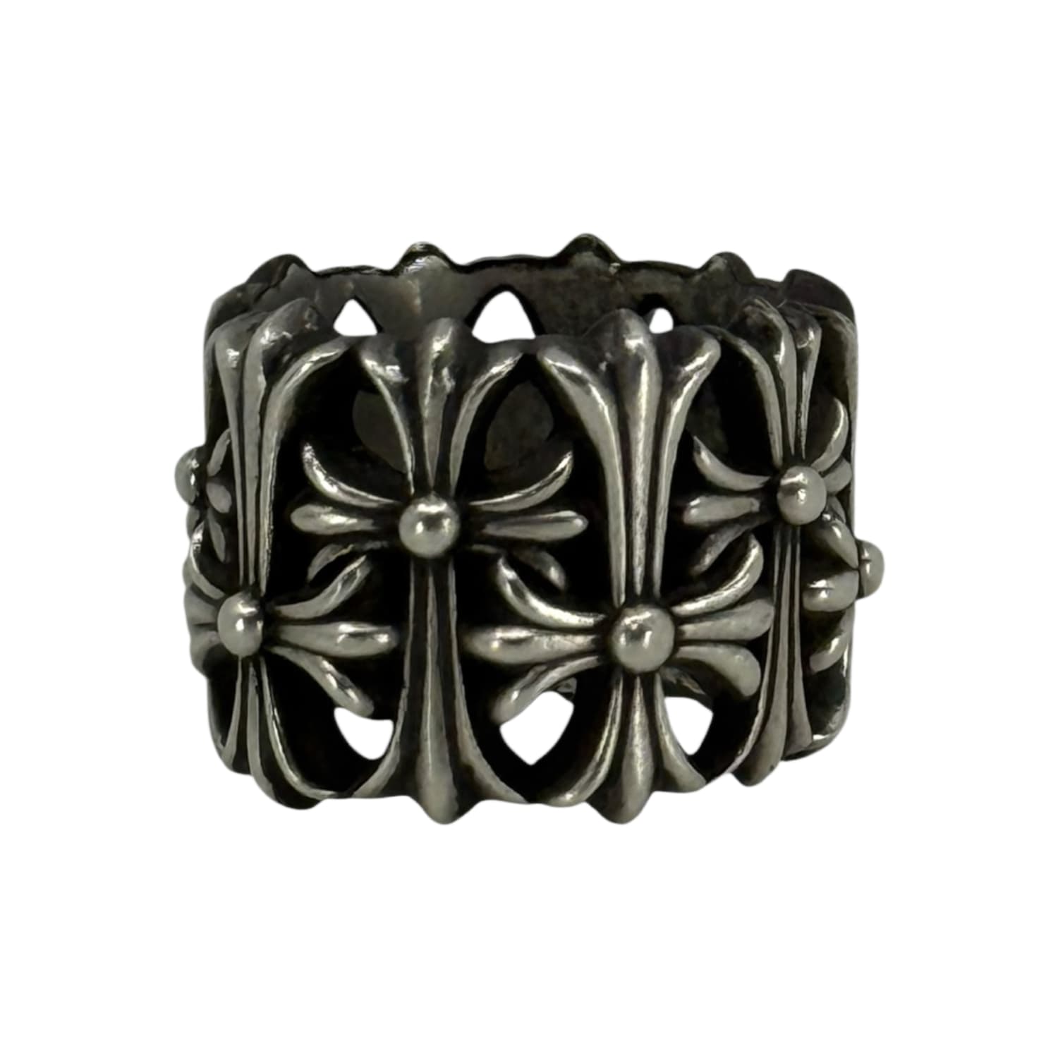 Chrome Hearts Silver Cemetery Cross Ring