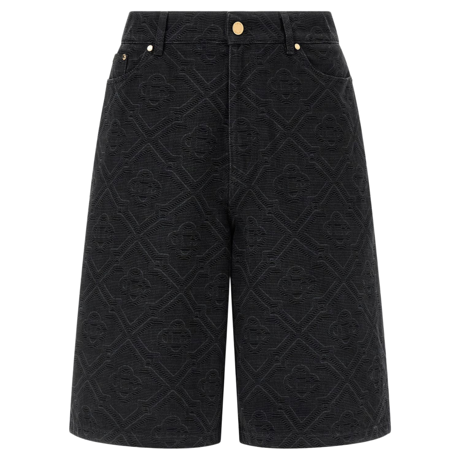 Casablanca Laser Monogram Denim Shorts Black