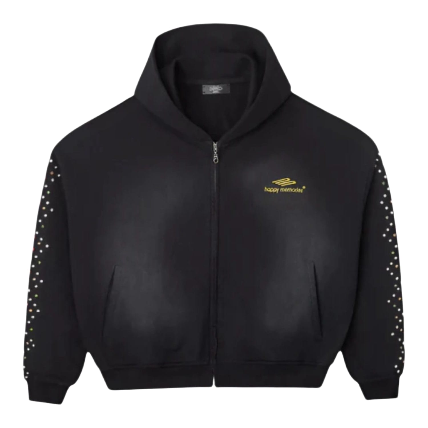 Happy Memories Don't Die HMDD Crystal Zip Up Hoodie Black