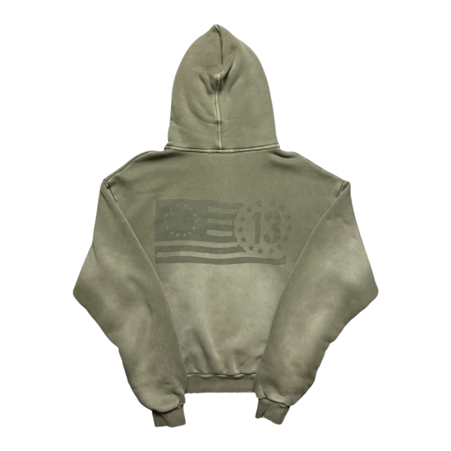 Thirteen Studios Faded Olive Flag Hoodie
