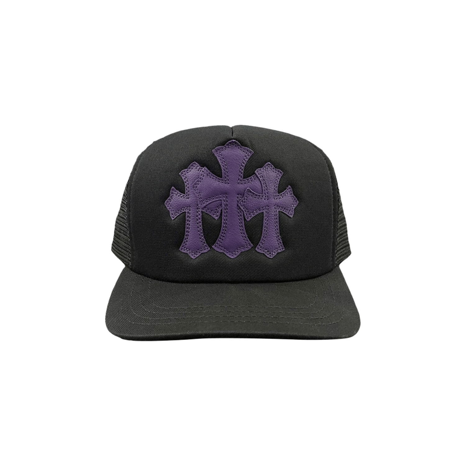 Chrome Hearts St. Barths Exclusive Cemetery Cross Trucker Hat 'Black/Purple'