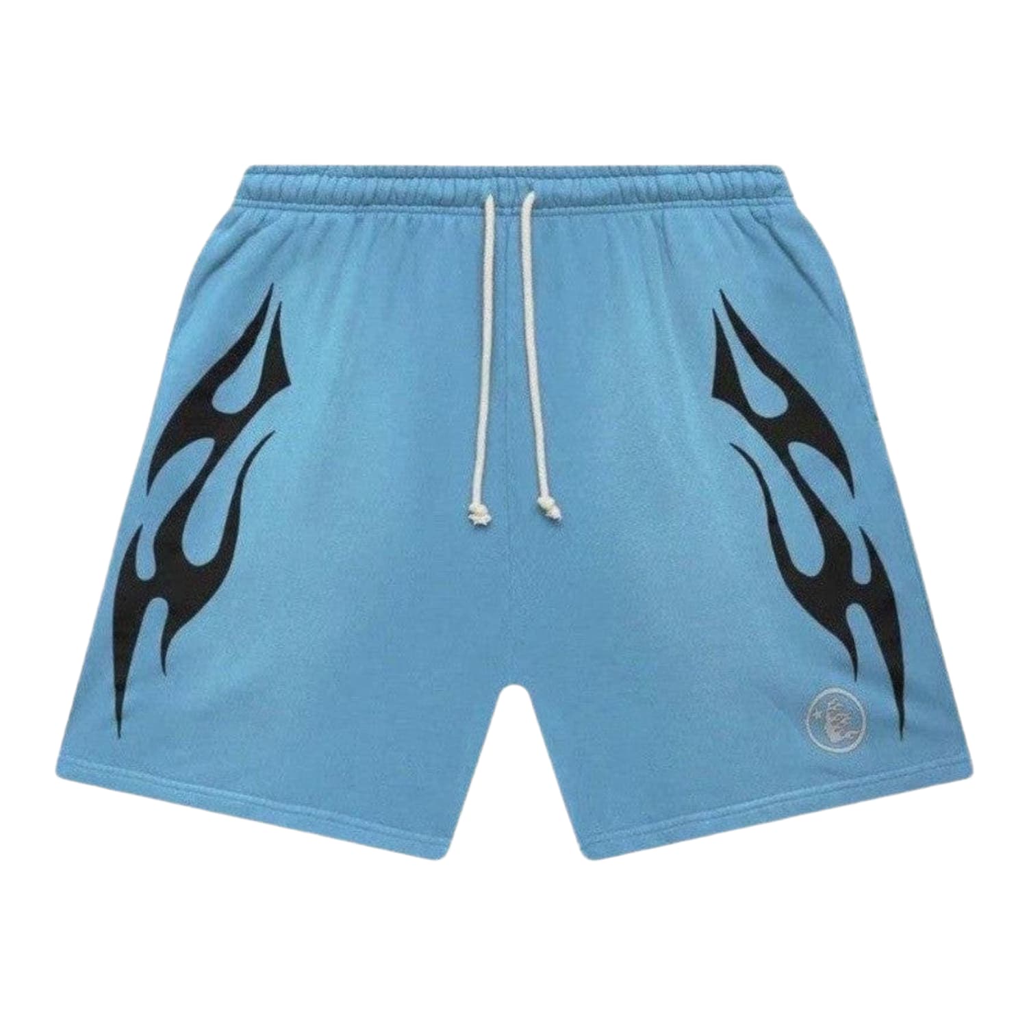 Hellstar Flame Shorts Baby Blue Black