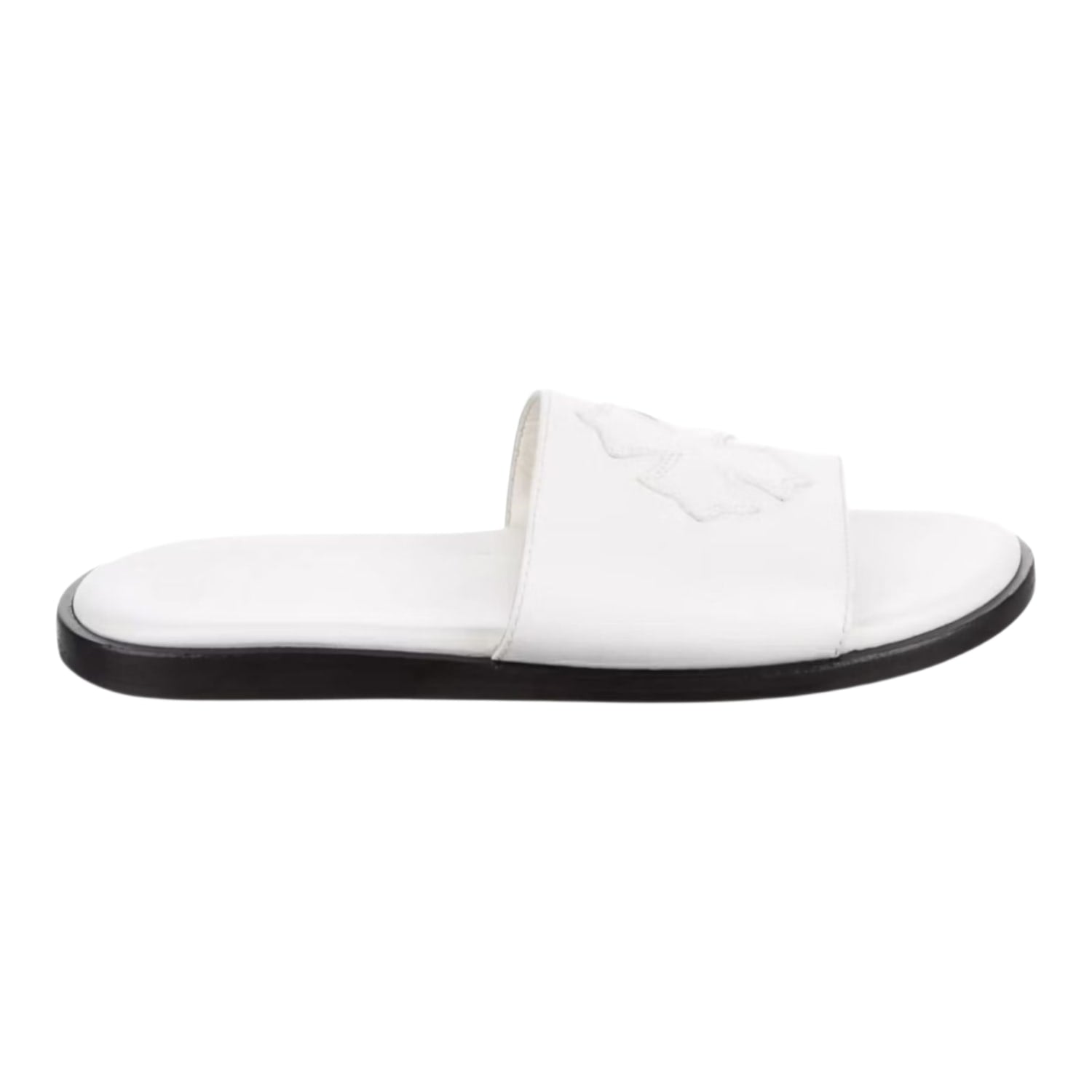 Chrome Hearts Leather Slides White