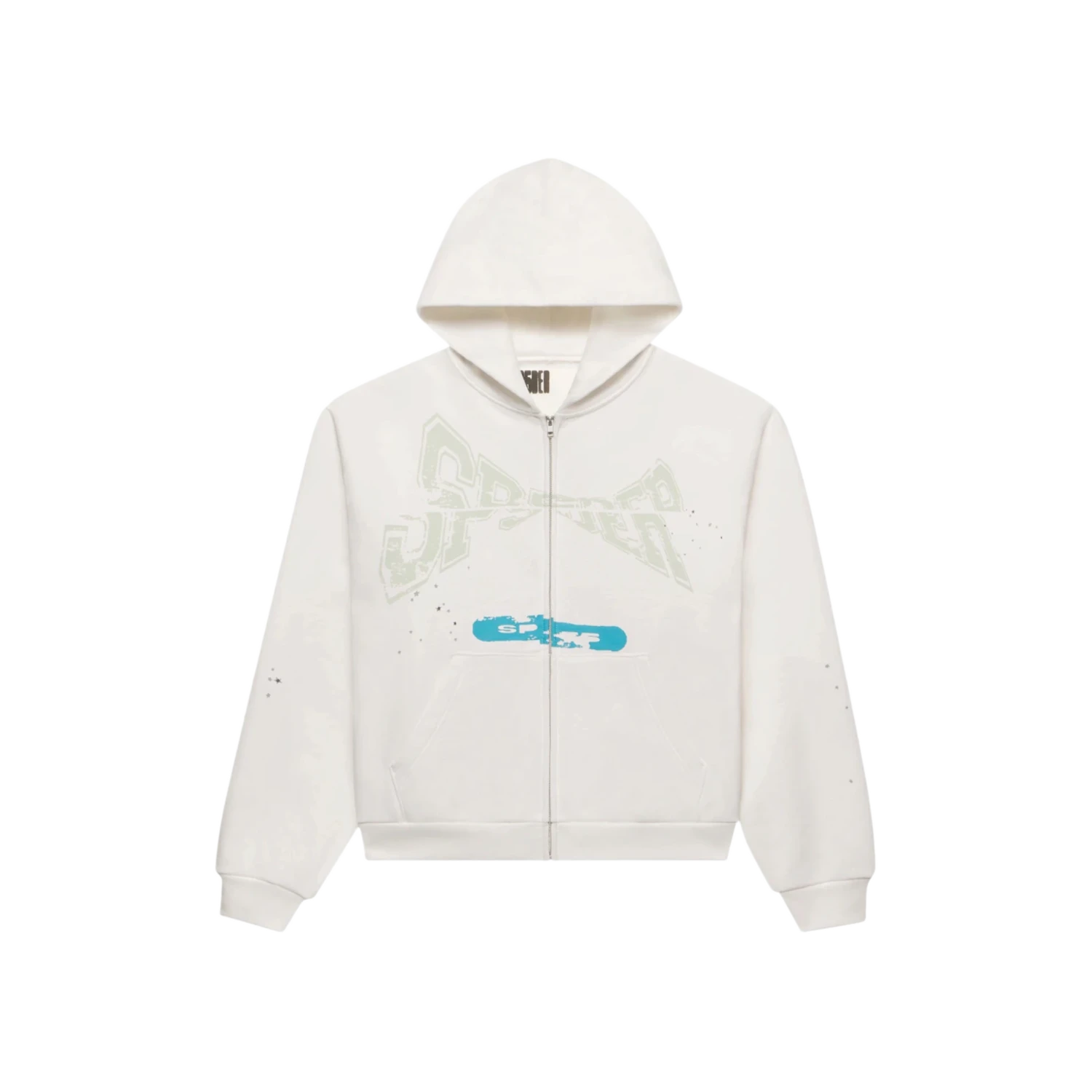 Sp5der T&F Zip Up Hoodie White