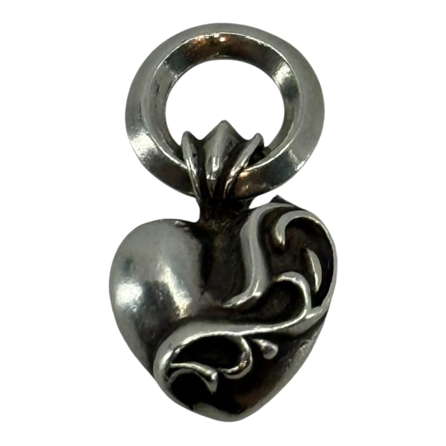 Chrome Hearts Silver Vine Heart Pendant