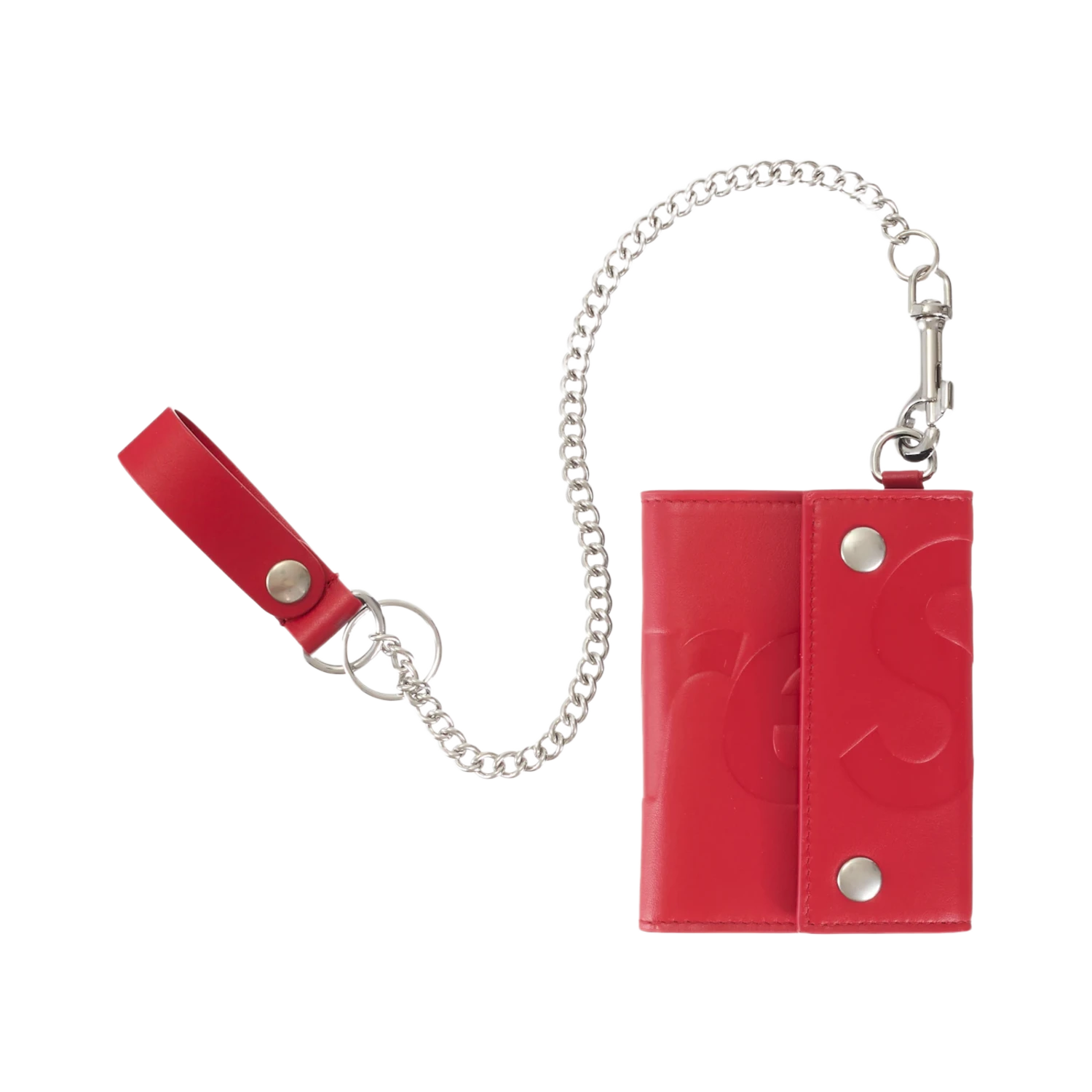 Supreme Leather Chain Wallet (SS26) Red