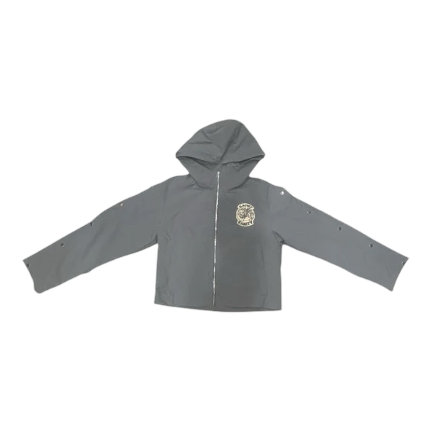 Saint Vanity Nylon Hooded Zip Up Jacket Grey