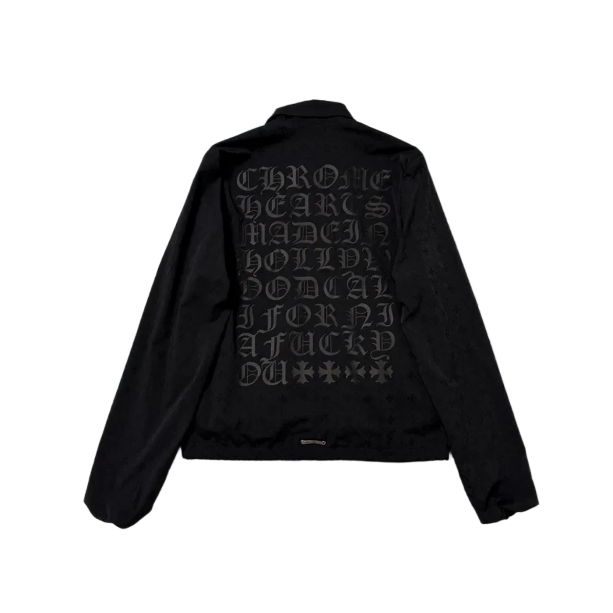 Chrome Hearts Black Cross Jacquard Eyechart Coach Jacket