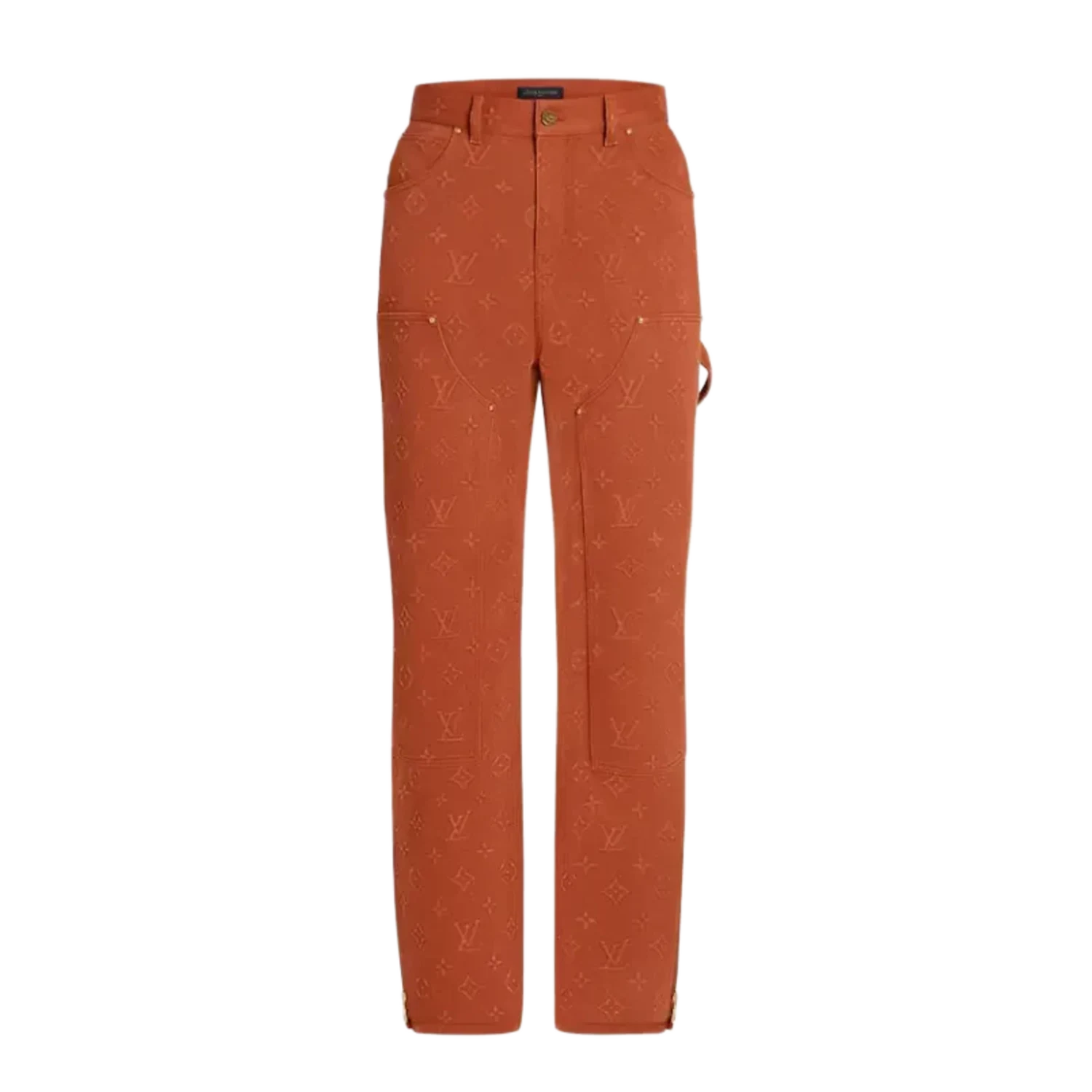Louis Vuitton Brown Embossed Monogram Carpenter Pants