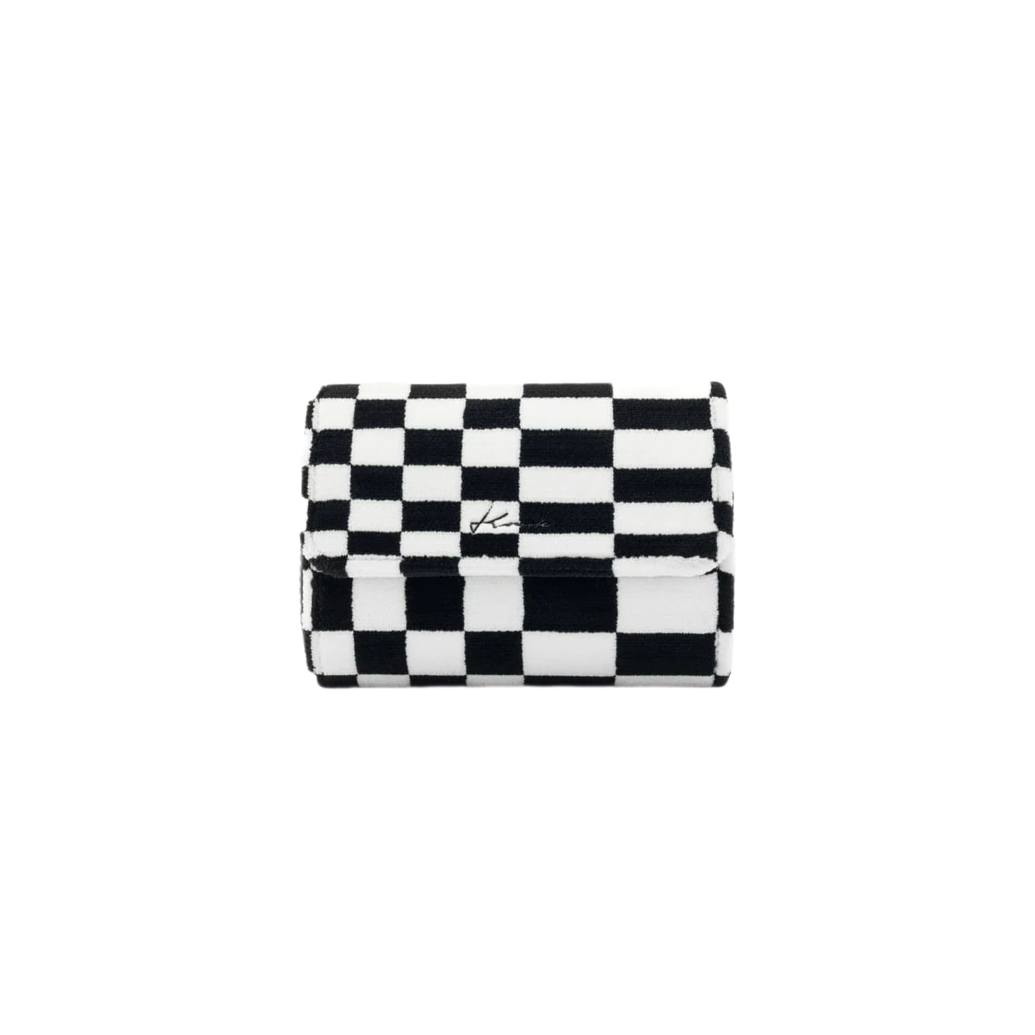 KRUK Black & White Pasha Checkered 2-Watch Travel & Storage Case