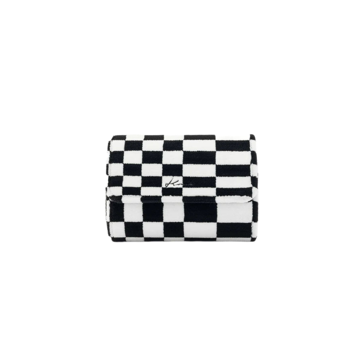 KRUK Black & White Pasha Checkered 2-Watch Travel & Storage Case
