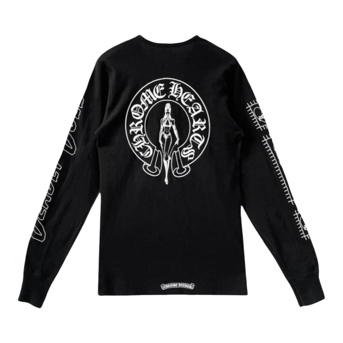 Chrome Hearts Deadly Doll Horseshoe Waffle Thermal Long Sleeve Tee Black