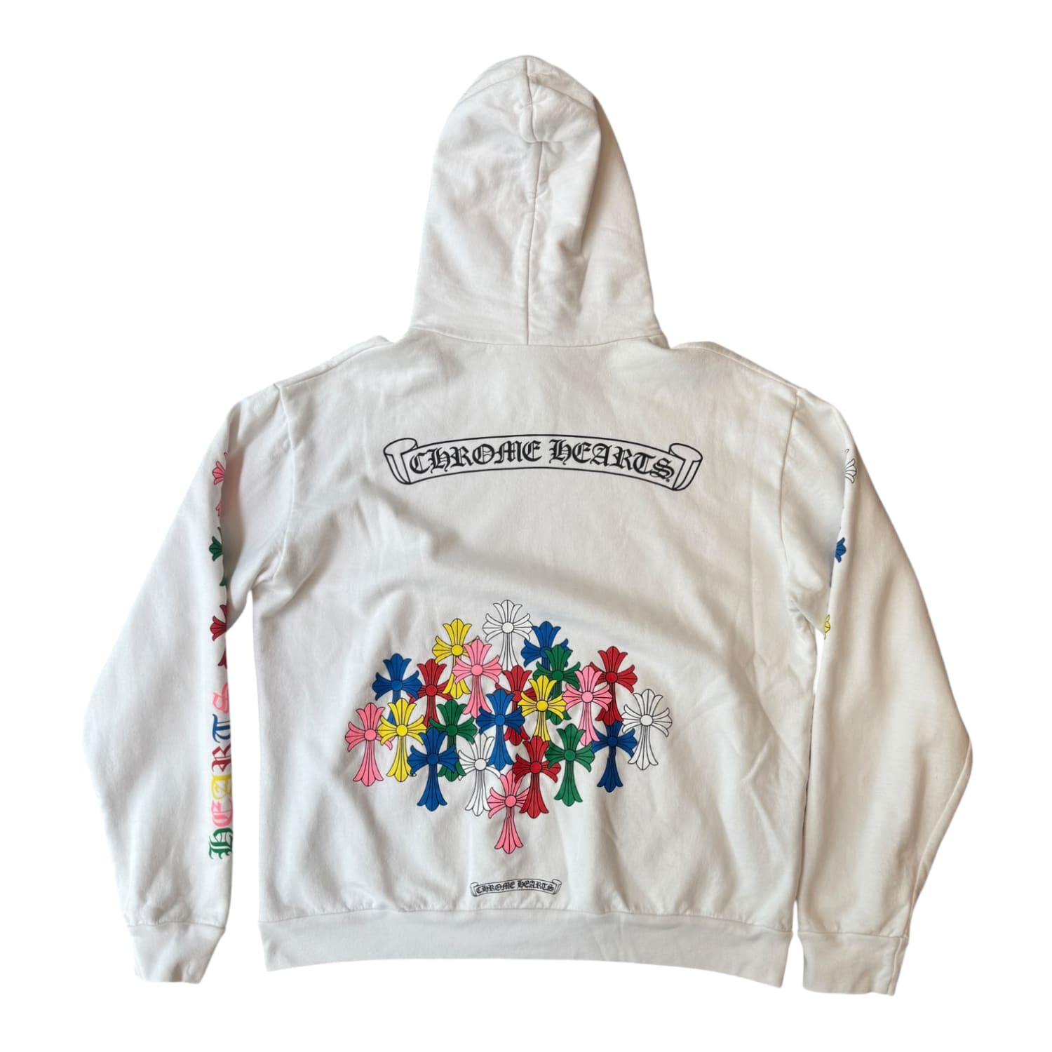 Chrome Hearts Multi Color Cross Cemetery Hoodie White