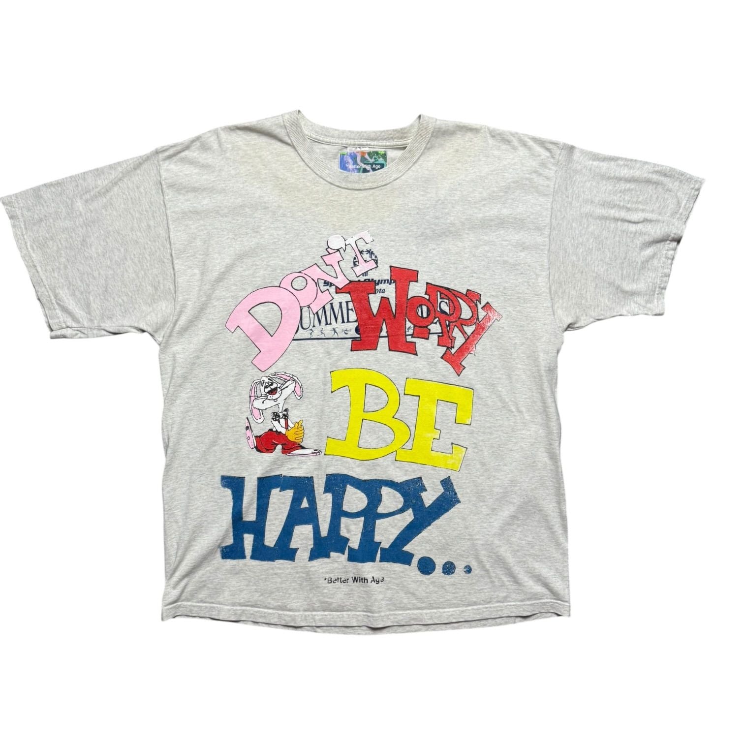 Better With Age Don't Worry Be Happy T-Shirt Heather Grey