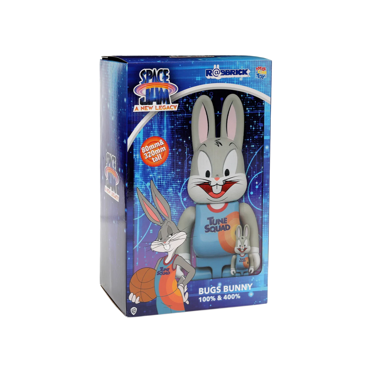 Bearbrick x Space Jam: A New Legacy Rabbrick Bugs Bunny 100% & 400% Set Grey