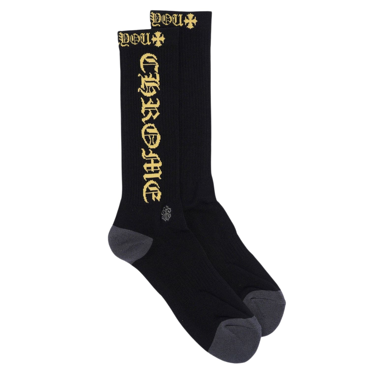 Chrome Hearts Fuck You Logo Socks Black/Yellow