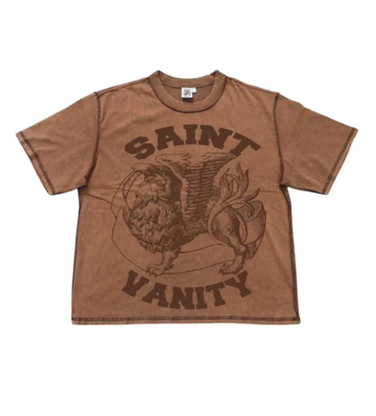 Saint Vanity Griffin T-Shirt Brown