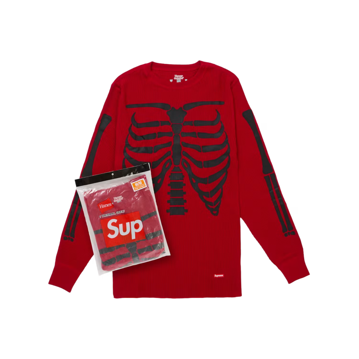 Supreme Hanes Bones Thermal Crew FW26 Red