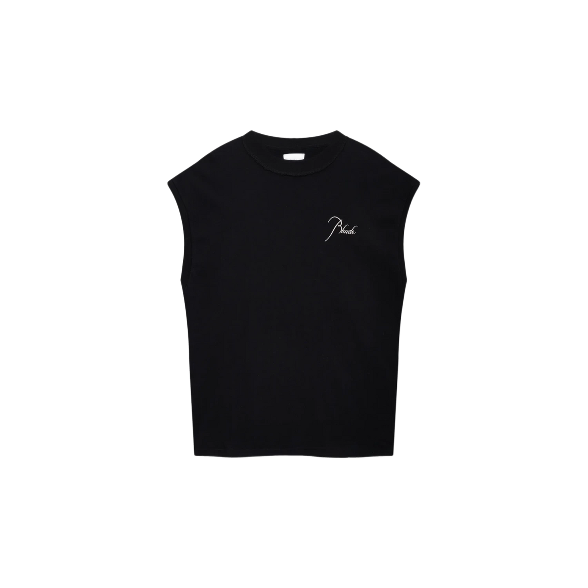 Classique Cutoff Sleeve Top-Black/ White