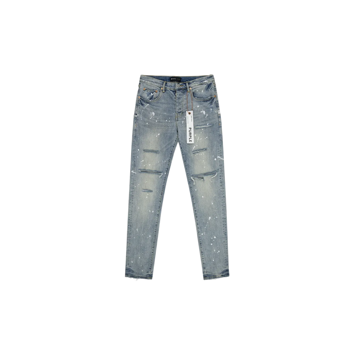 Purple Brand Light Indigo Paint Splatter P001 Jeans